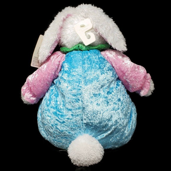 Dan Dee 19" Easter Roly Poly Bunny Rabbit Velvet Pink Blue Stuffed Animal Spring - Picture 2 of 6